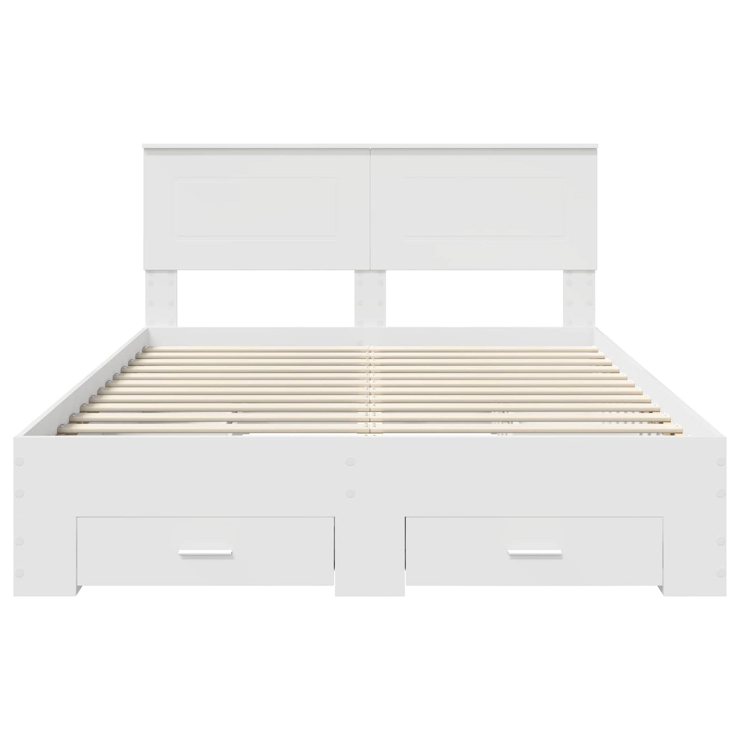 Bed Frame with Headboard White 140 x 200 cm Engineered Wood