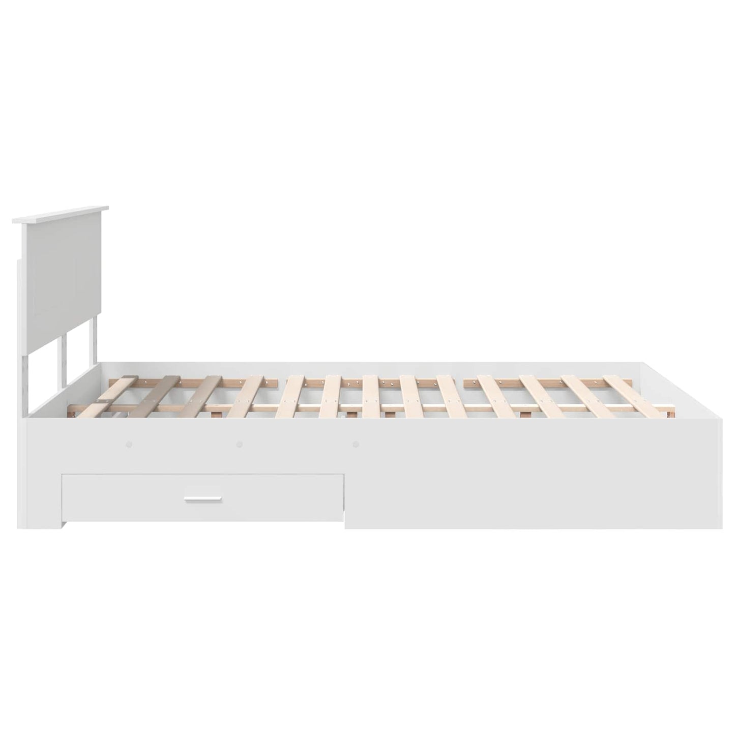 Bed Frame with Headboard White 140 x 200 cm Engineered Wood