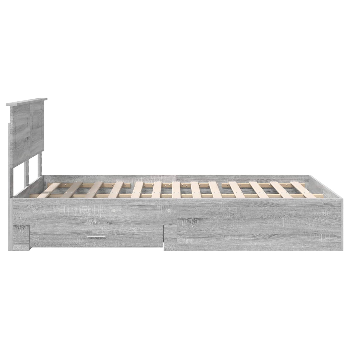 Bed Frame with Drawer Grey Sonoma 120 x 190 cm Engineered Wood