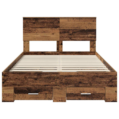 Bed Frame with Headboard Old Wood 120 x 190 cm Engineered Wood