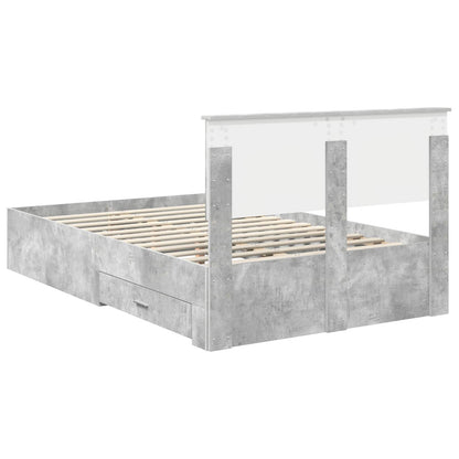 Bed Frame Concrete Grey 120 x 200 cm Engineered Wood