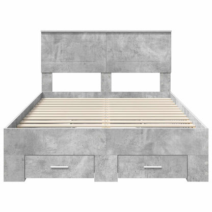 Bed Frame Concrete Grey 120 x 200 cm Engineered Wood
