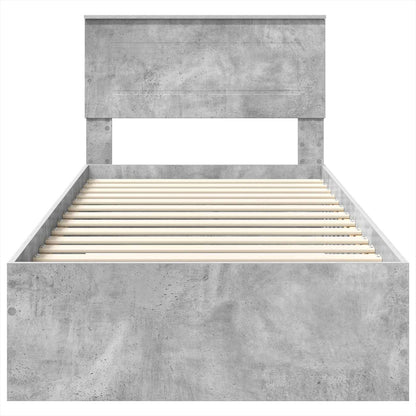 Bed Frame Concrete Grey 100 x 200 cm Engineered Wood