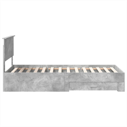 Bed Frame Concrete Grey 100 x 200 cm Engineered Wood