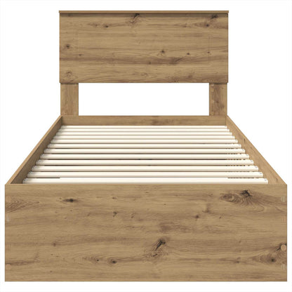 Bed Frame with Drawer Artisan Oak 100 x 200 cm Engineered Wood