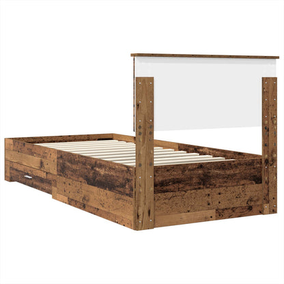 Bed Frame with Headboard Old Wood 90 x 190 cm Engineered Wood
