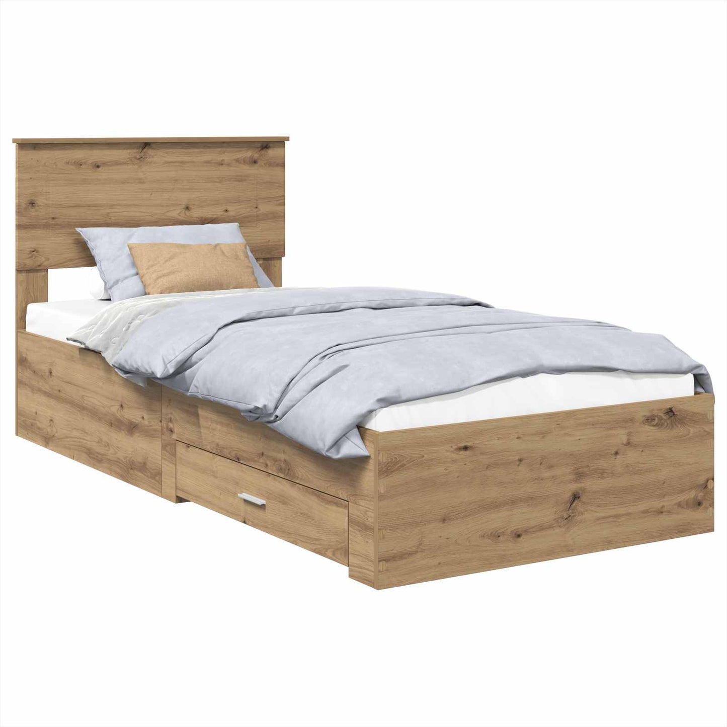 Bed Frame with Drawer Artisan Oak 90 x 190 cm Engineered Wood