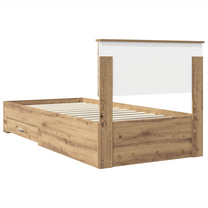 Bed Frame with Drawer Artisan Oak 90 x 190 cm Engineered Wood