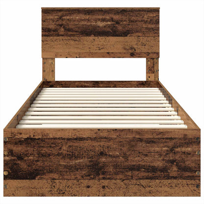 Bed Frame with Headboard Old Wood 90 x 200 cm Engineered Wood