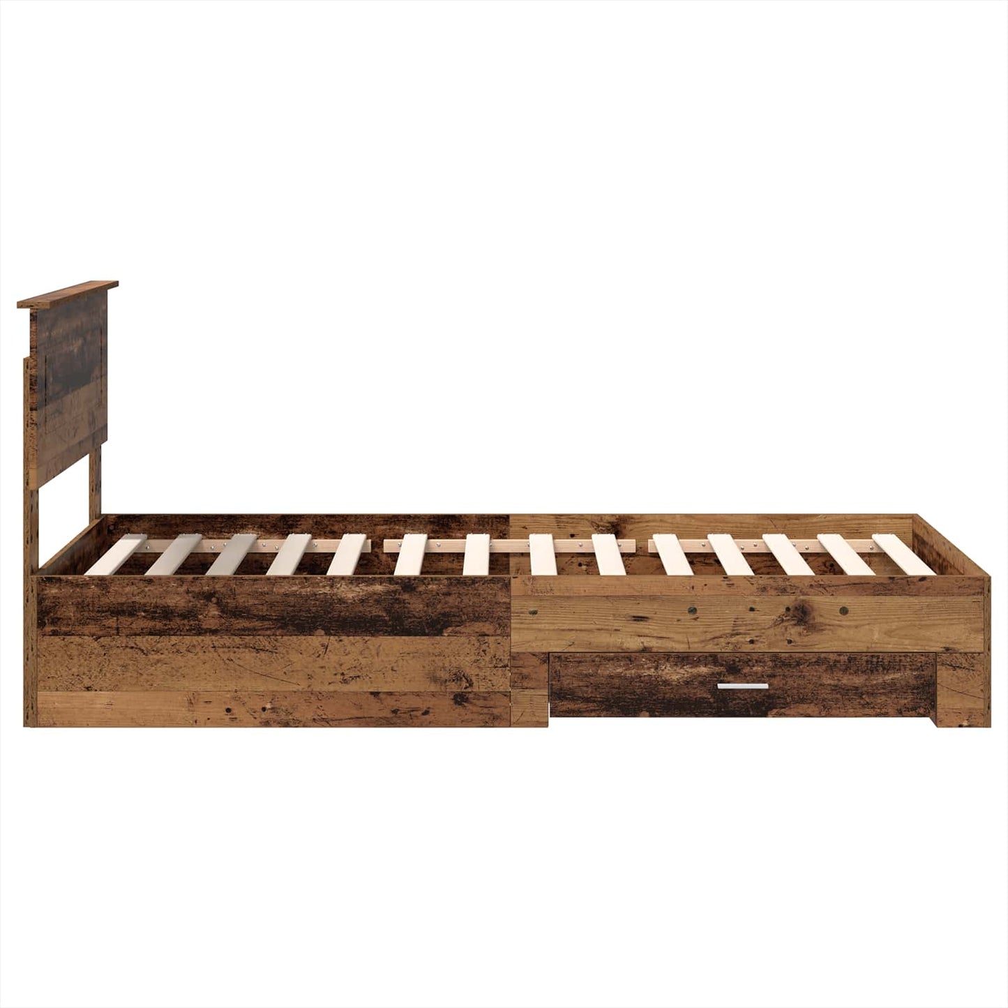 Bed Frame with Headboard Old Wood 90 x 200 cm Engineered Wood