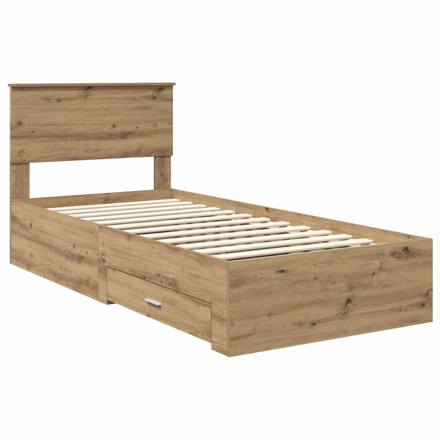 Bed Frame with Drawer Artisan Oak 90 x 200 cm Engineered Wood