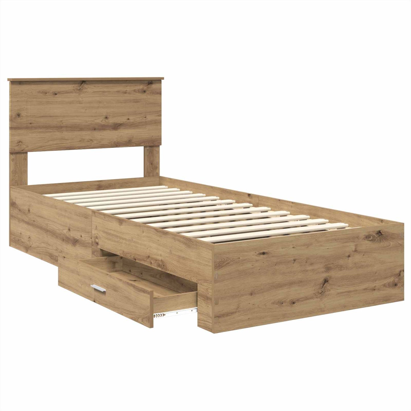 Bed Frame with Drawer Artisan Oak 90 x 200 cm Engineered Wood