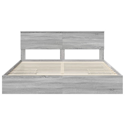 Storage Bed Grey Sonoma 180 x 200 cm Engineered Wood