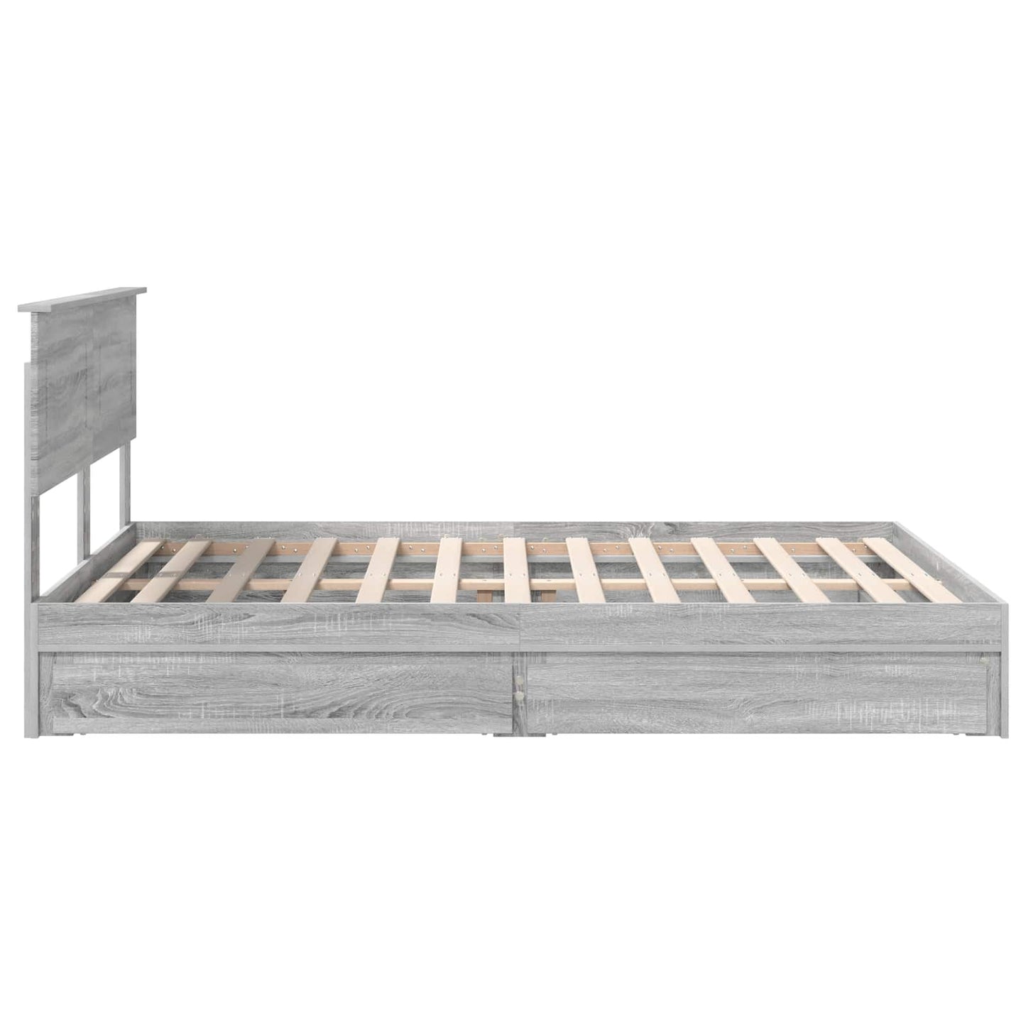 Storage Bed Grey Sonoma 160 x 200 cm Engineered Wood