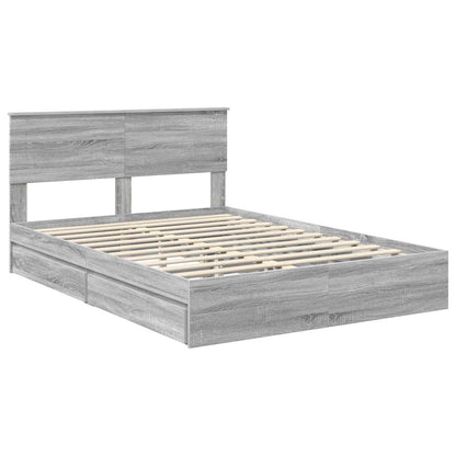 Storage Bed Grey Sonoma 150 x 200 cm Engineered Wood