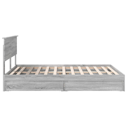 Storage Bed Grey Sonoma 150 x 200 cm Engineered Wood