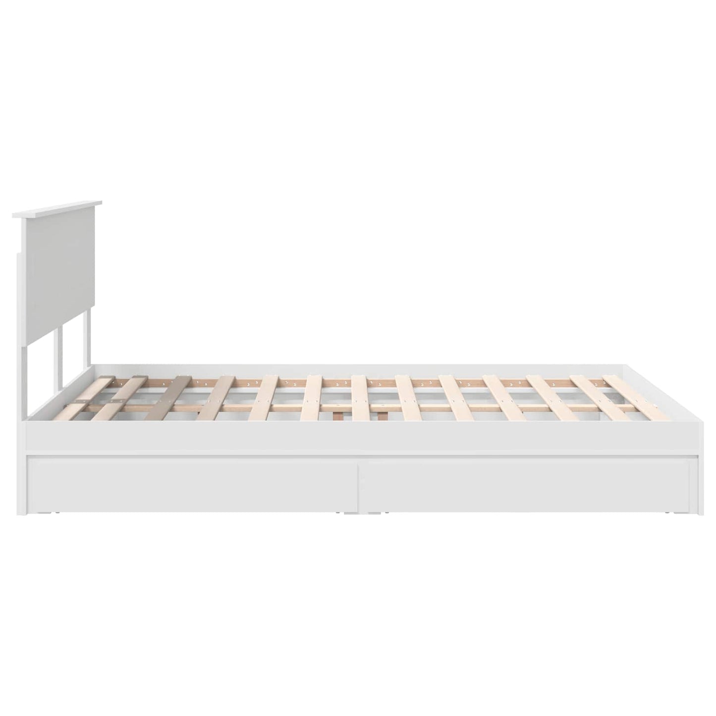 Storage Bed with Headboard White 140 x 190 cm Engineered Wood