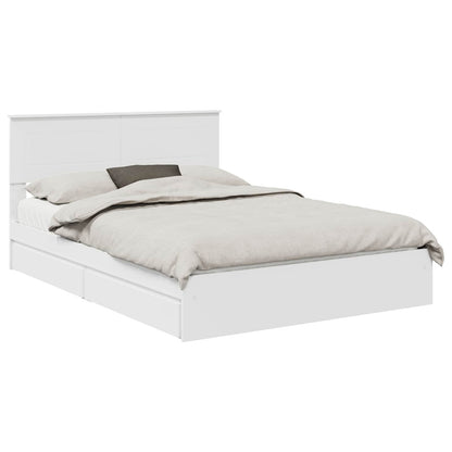 Storage Bed with Headboard White 140 x 200 cm Engineered Wood