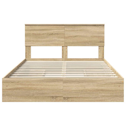 Storage Bed with Drawer Sonoma Oak 140 x 200 cm Engineered Wood