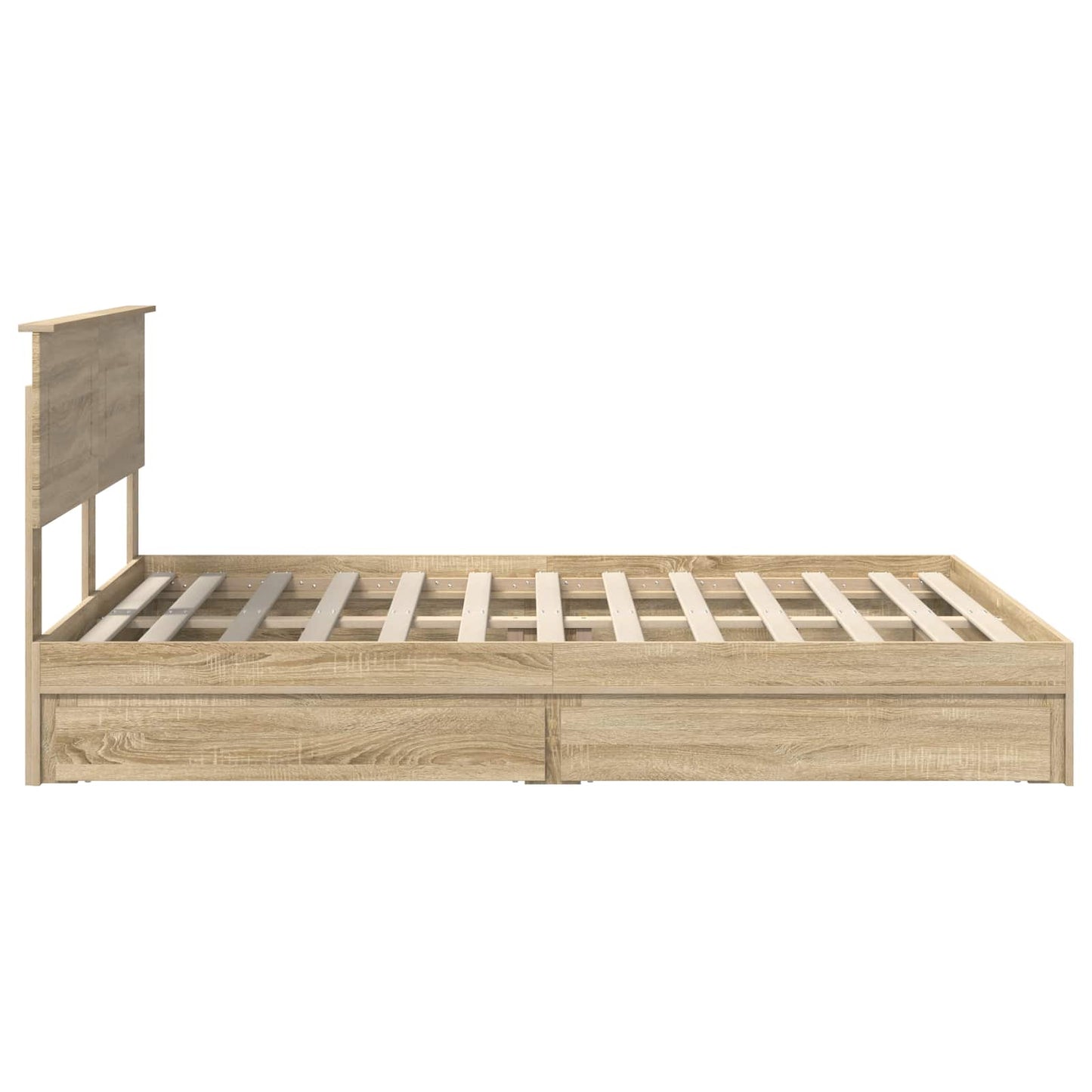 Storage Bed with Drawer Sonoma Oak 140 x 200 cm Engineered Wood