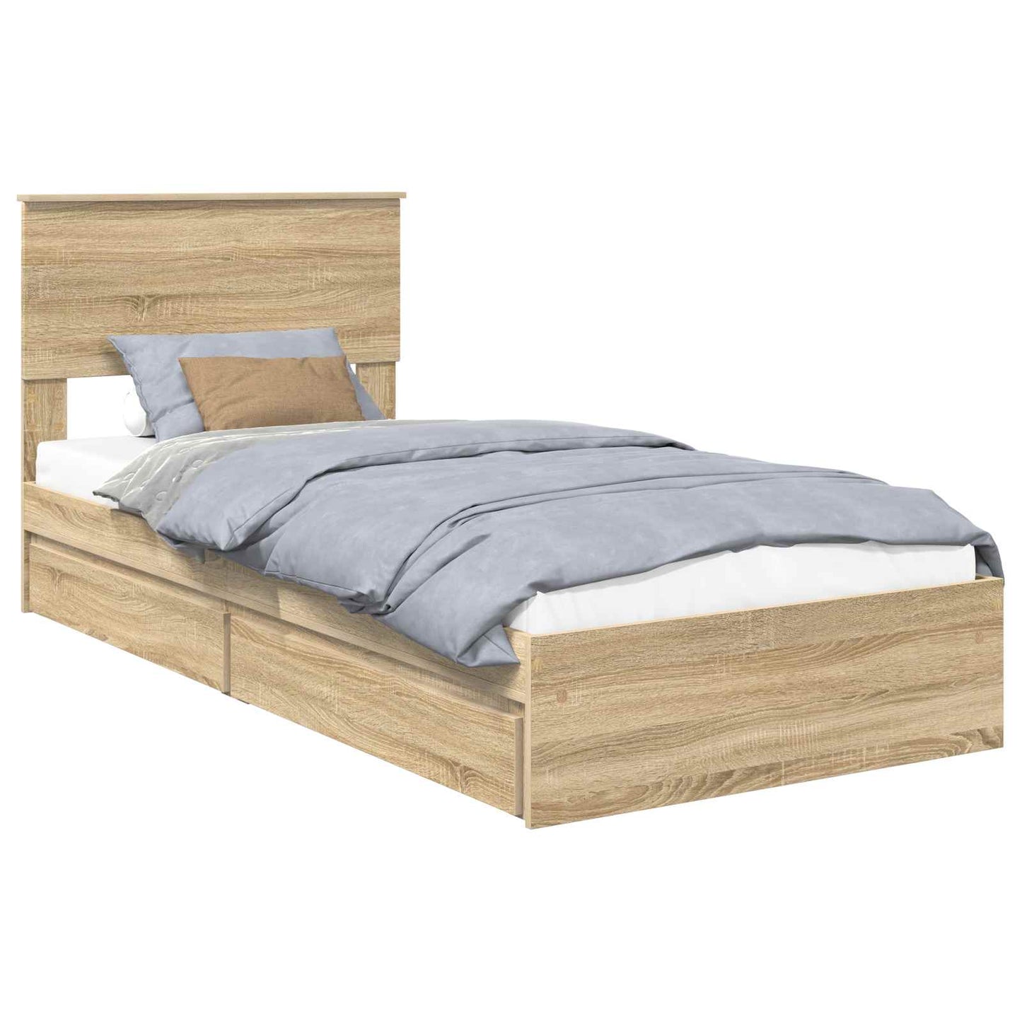 Storage Bed with Drawer Sonoma Oak 75 x 190 cm Engineered Wood