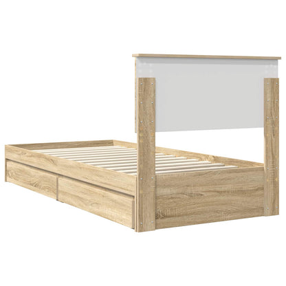 Storage Bed with Drawer Sonoma Oak 75 x 190 cm Engineered Wood