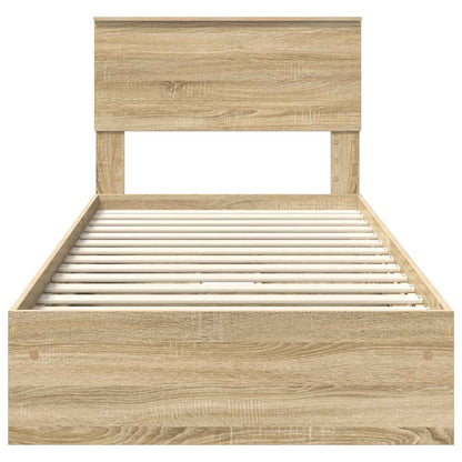 Storage Bed with Drawer Sonoma Oak 75 x 190 cm Engineered Wood