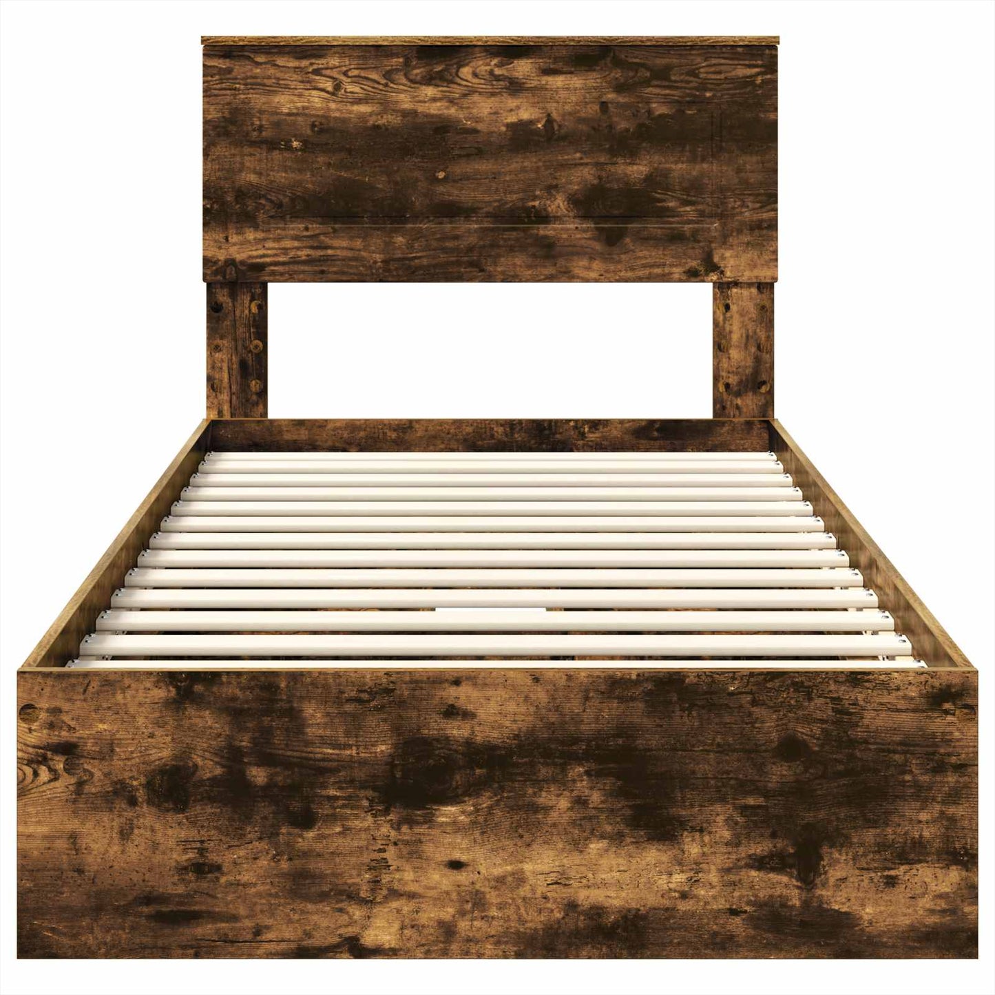 Storage Bed with Drawer Smoked Oak 75 x 190 cm Engineered Wood
