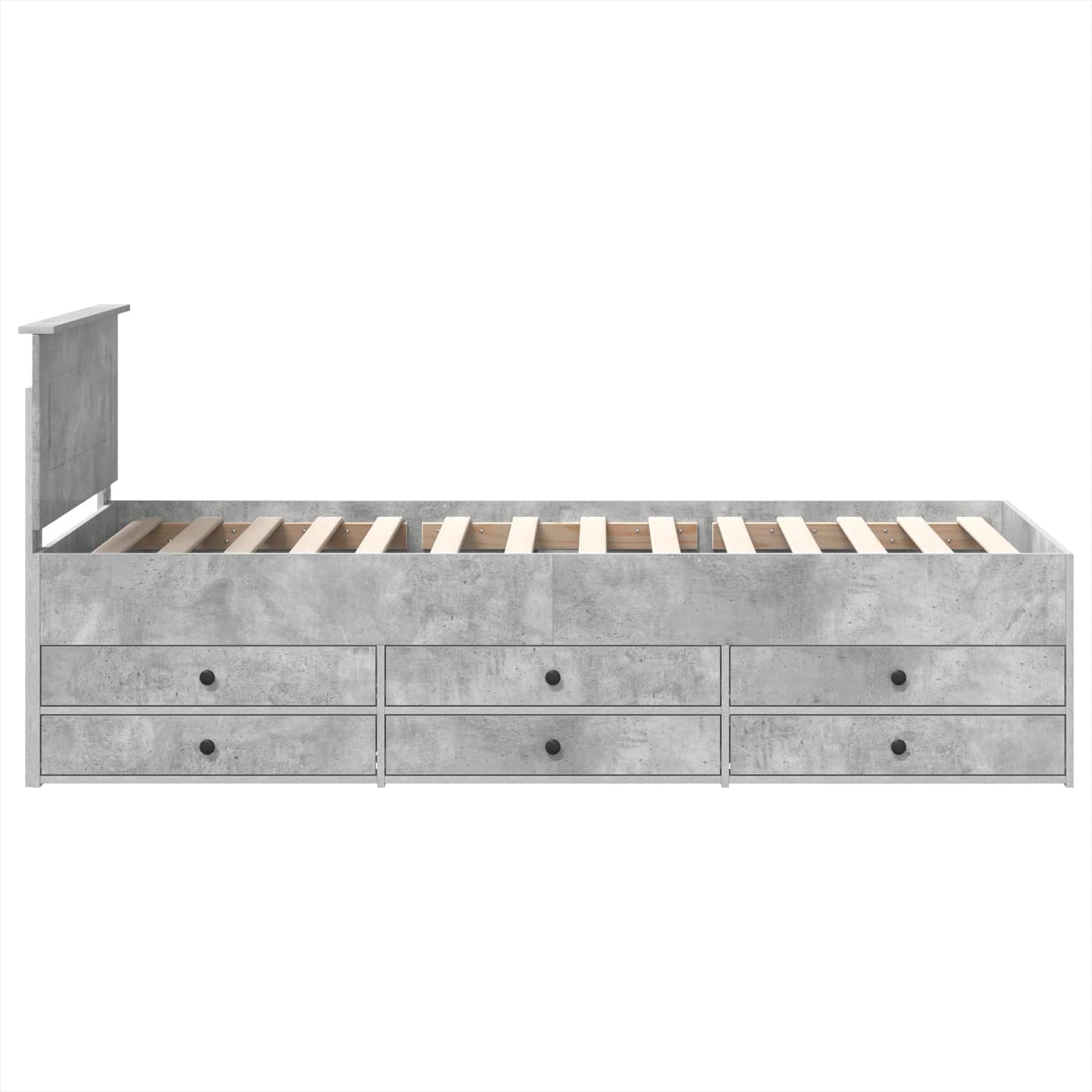 Daybed Concrete Grey and Black 100 x 200 cm Engineered Wood