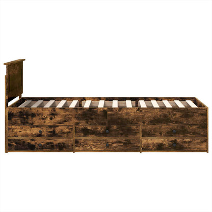 Daybed Manual Smoked Oak and Black 100 x 200 cm Engineered Wood