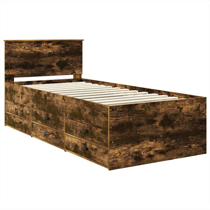 Daybed Manual Smoked Oak and Black 90 x 190 cm Engineered Wood