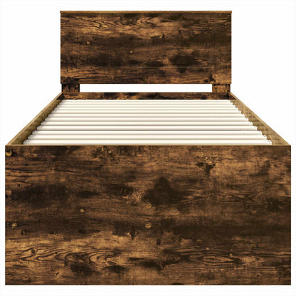 Daybed Manual Smoked Oak and Black 90 x 190 cm Engineered Wood
