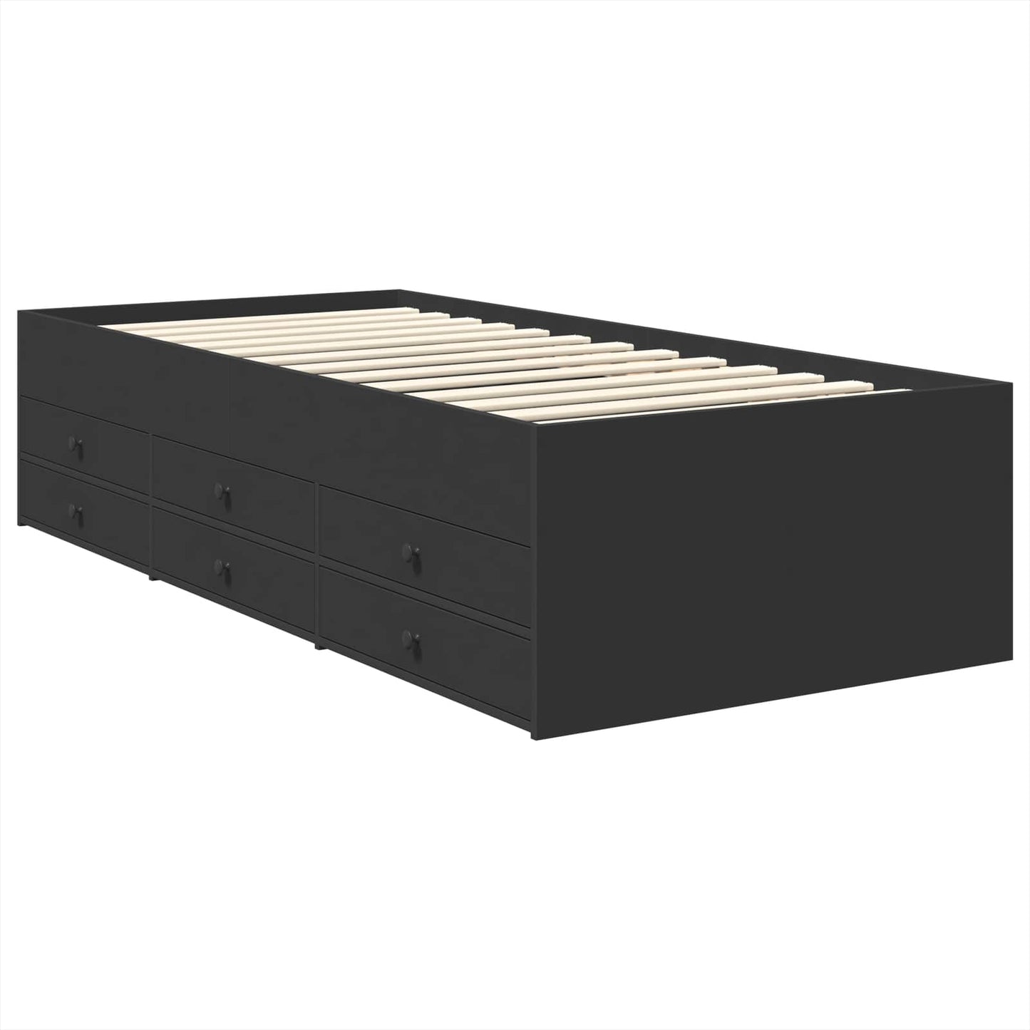 Daybed with Drawer Manual Black 90 x 200 cm Engineered Wood