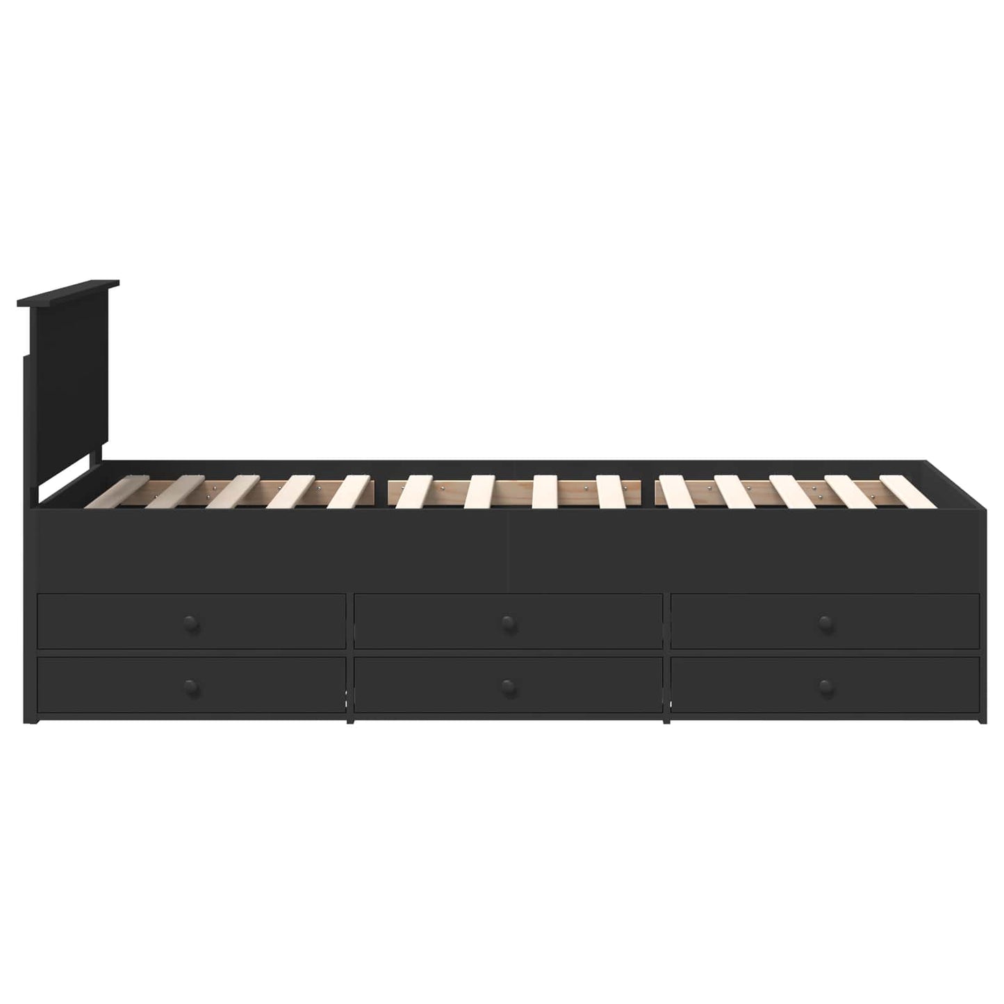 Daybed with Drawer Manual Black 90 x 200 cm Engineered Wood