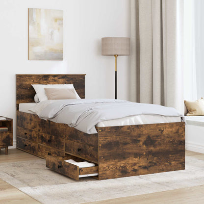 Daybed Manual Smoked Oak and Black 90 x 200 cm Engineered Wood