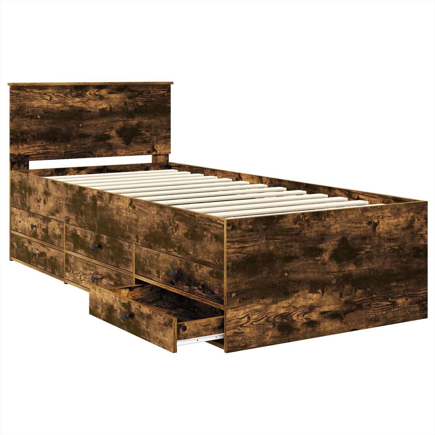 Daybed Manual Smoked Oak and Black 90 x 200 cm Engineered Wood