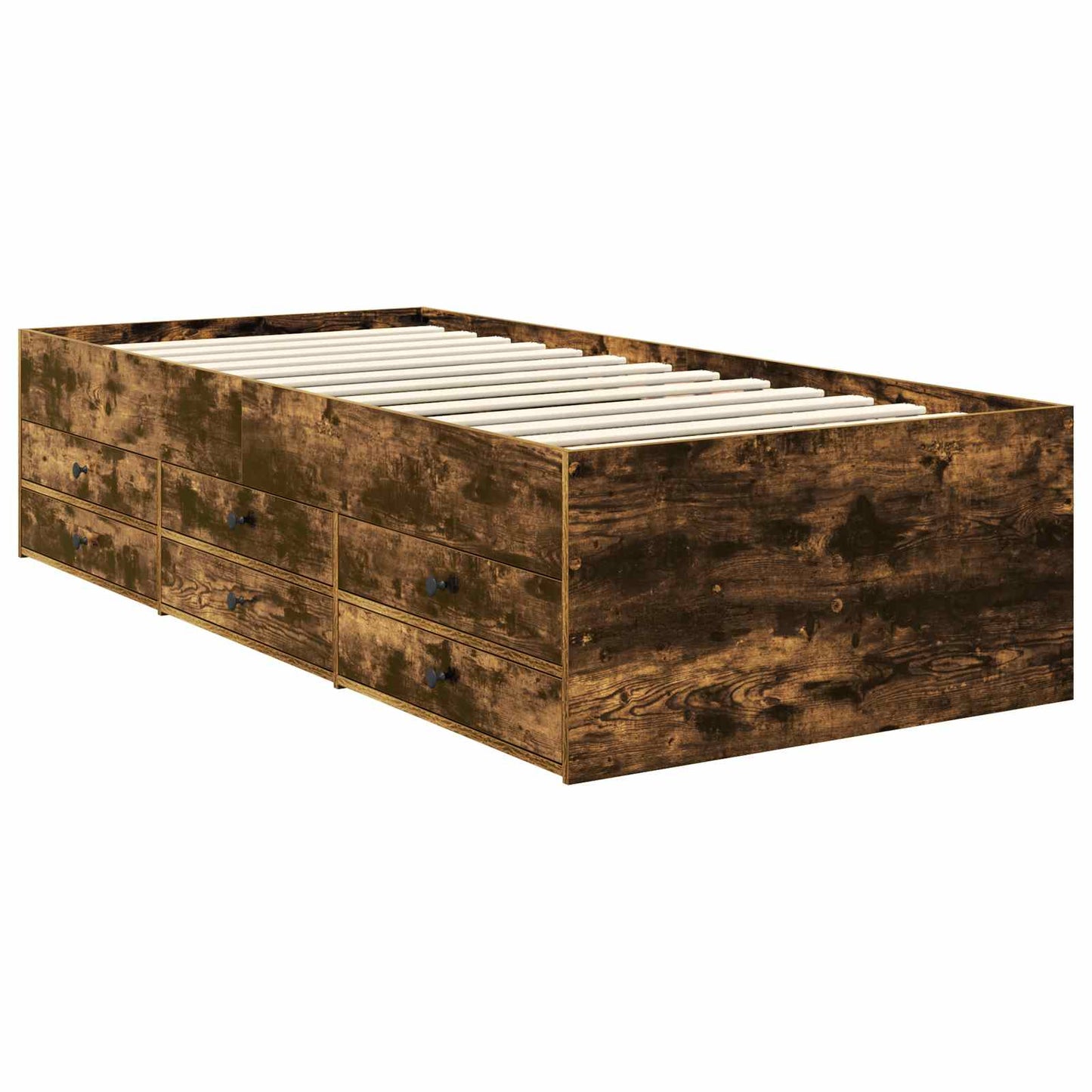 Daybed Manual Smoked Oak and Black 90 x 200 cm Engineered Wood