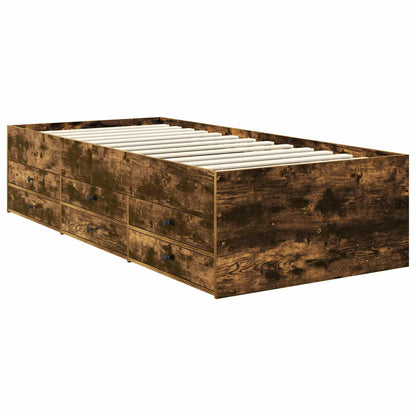Daybed Manual Smoked Oak and Black 90 x 200 cm Engineered Wood