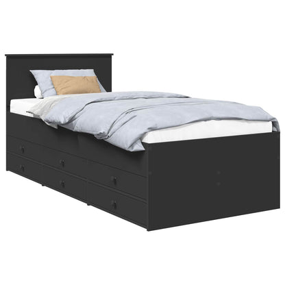Daybed with Drawer Manual Black 75 x 190 cm Engineered Wood