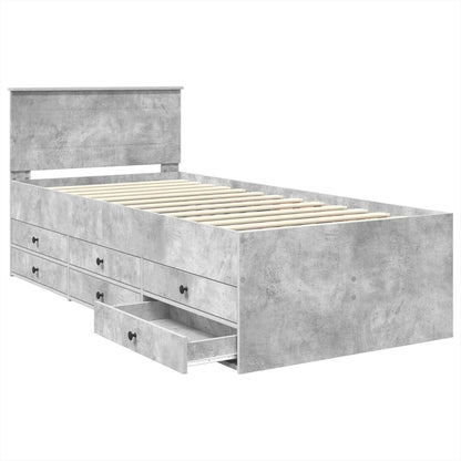 Daybed Concrete Grey and Black 70 x 190 cm Engineered Wood