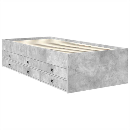 Daybed Concrete Grey and Black 70 x 190 cm Engineered Wood