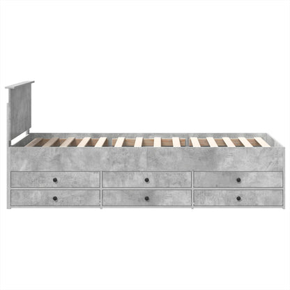 Daybed Concrete Grey and Black 70 x 190 cm Engineered Wood