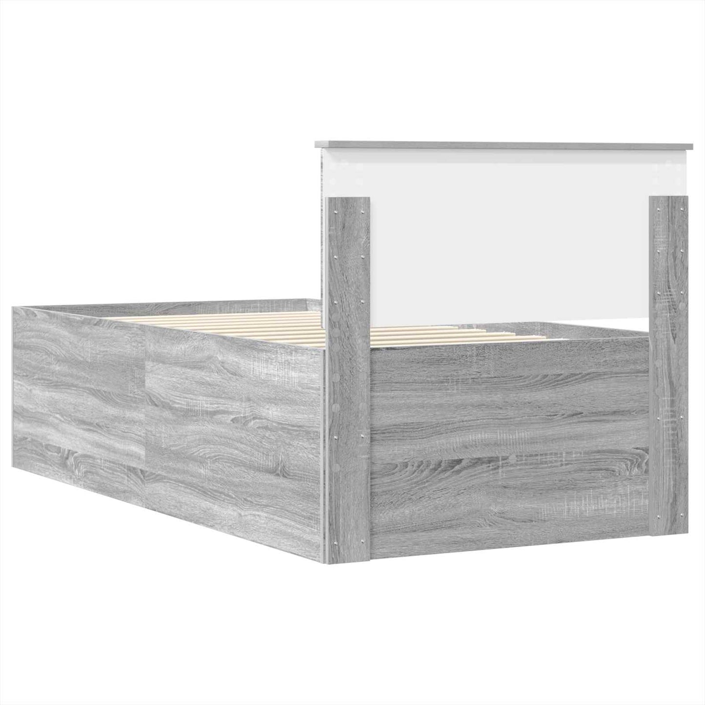 Daybed Manual Grey Sonoma and Black 75 x 190 cm Engineered Wood
