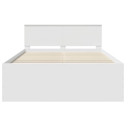 Bed Frame with Headboard White 160 x 200 cm Engineered Wood