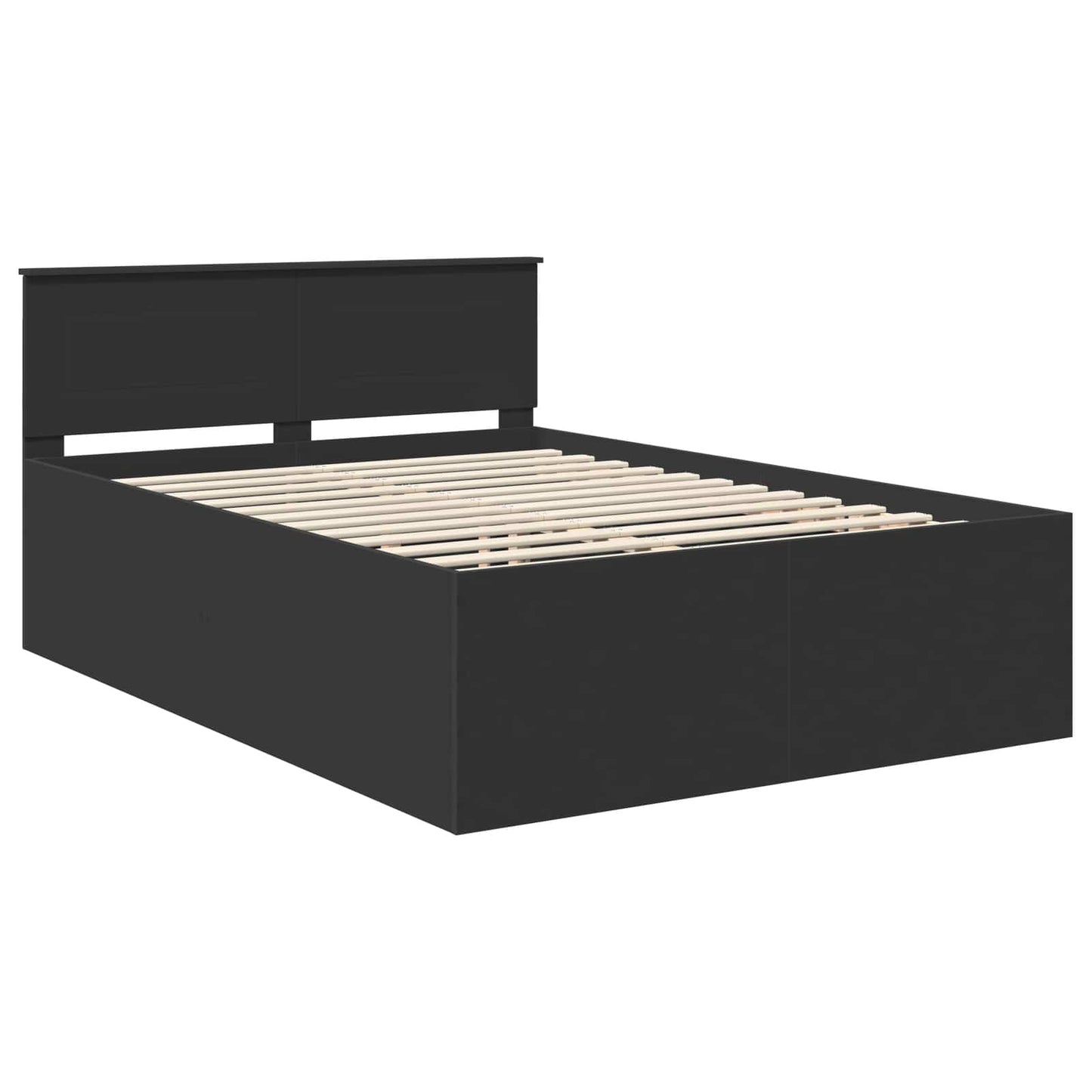 Bed Frame with Headboard Black 160 x 200 cm Engineered Wood