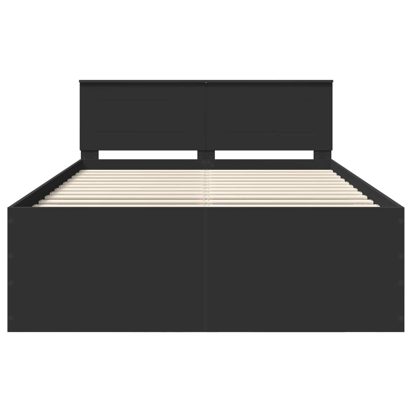 Bed Frame with Headboard Black 160 x 200 cm Engineered Wood