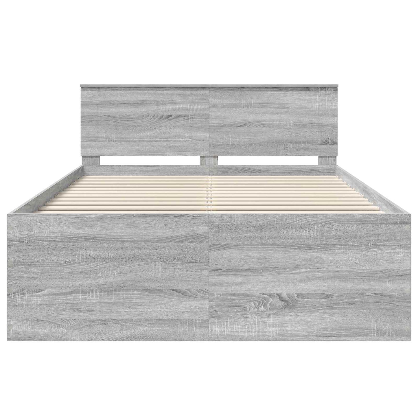 Bed Frame Grey Sonoma 160 x 200 cm Engineered Wood