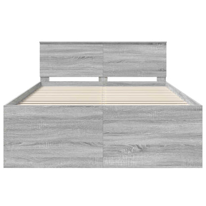 Bed Frame Grey Sonoma 160 x 200 cm Engineered Wood