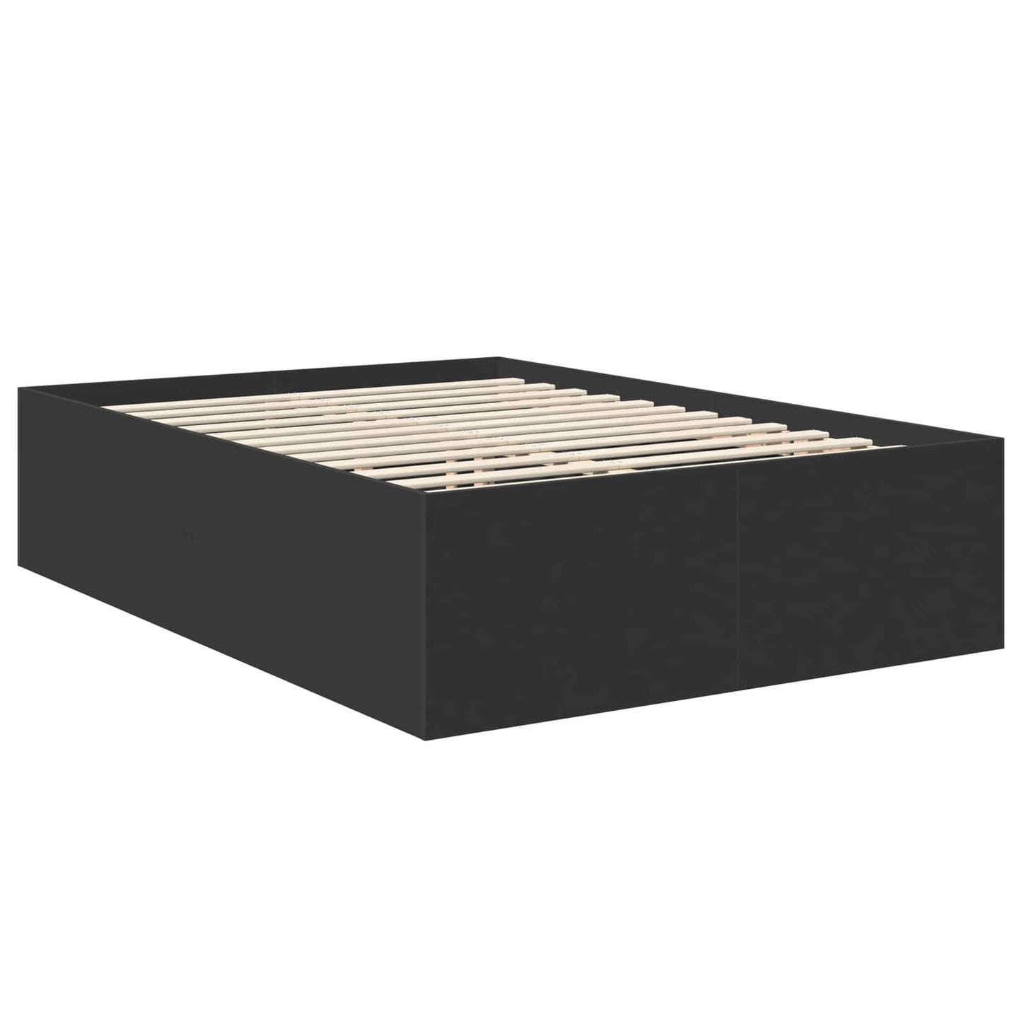 Bed Frame with Headboard Black 150 x 200 cm Engineered Wood
