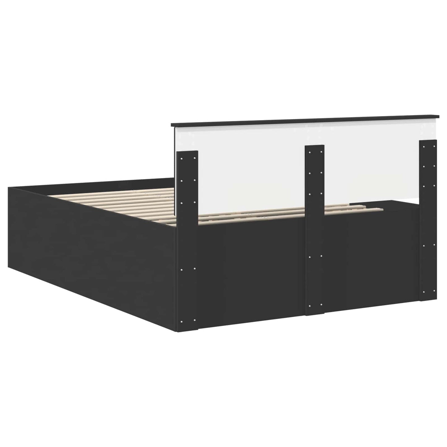 Bed Frame with Headboard Black 150 x 200 cm Engineered Wood
